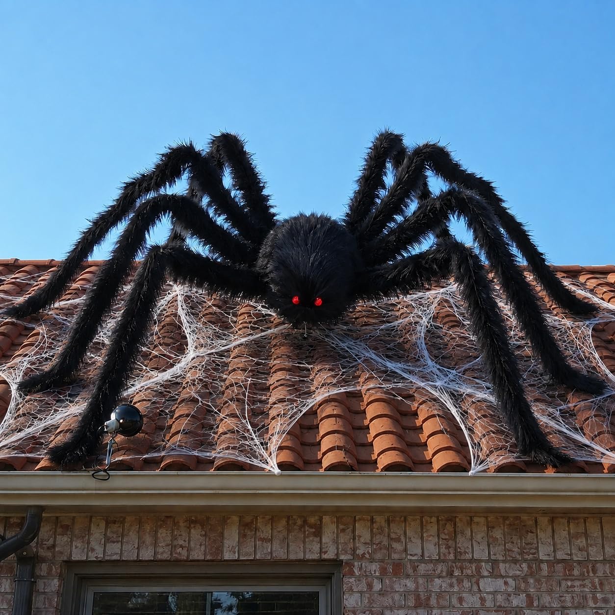 Araña gigante de 12 pies para decoración de Halloween al aire libre...