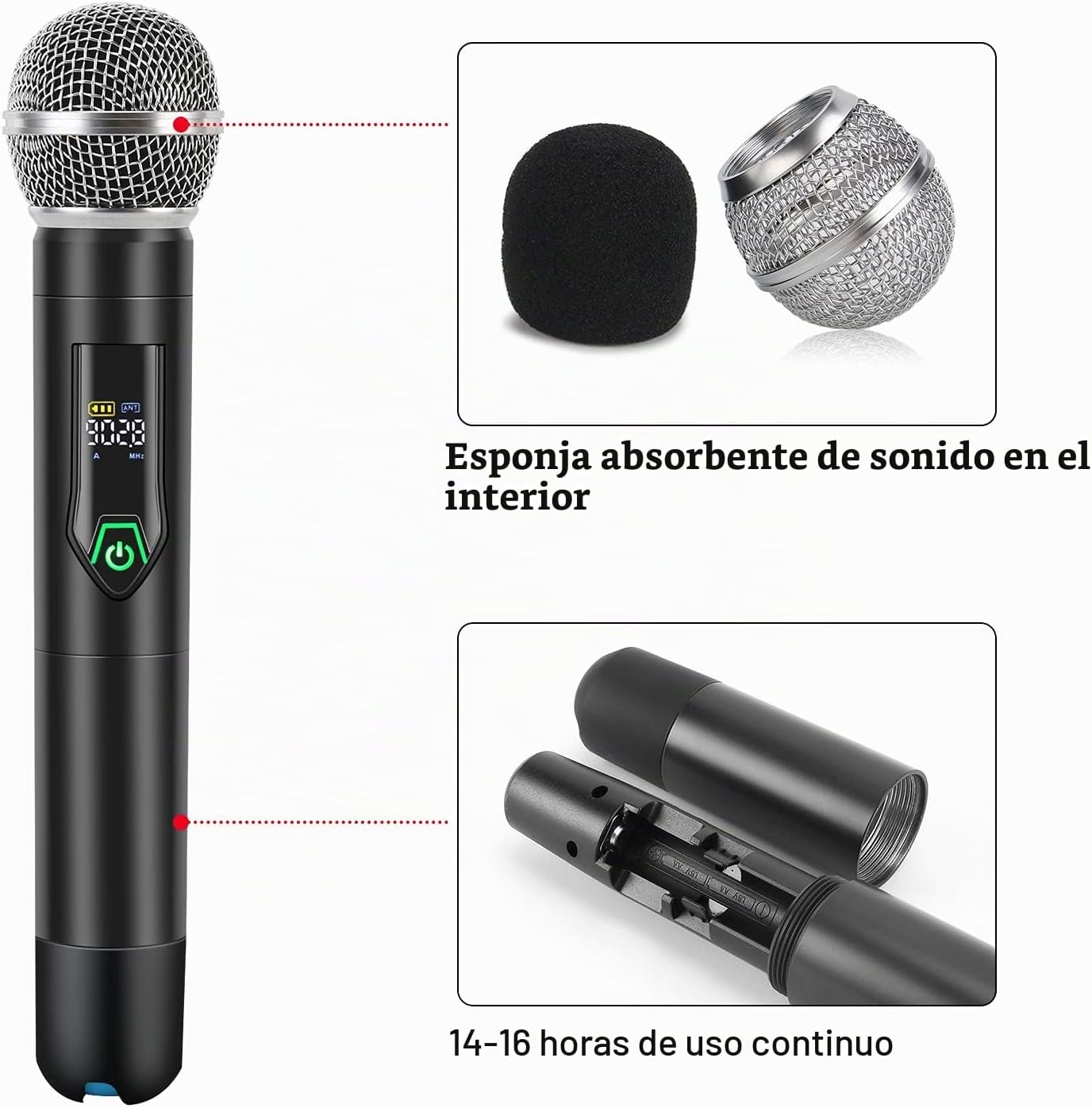 GUDEHOLO Sistema de Micrófono Inalámbrico con Estuche, Micrófono In...