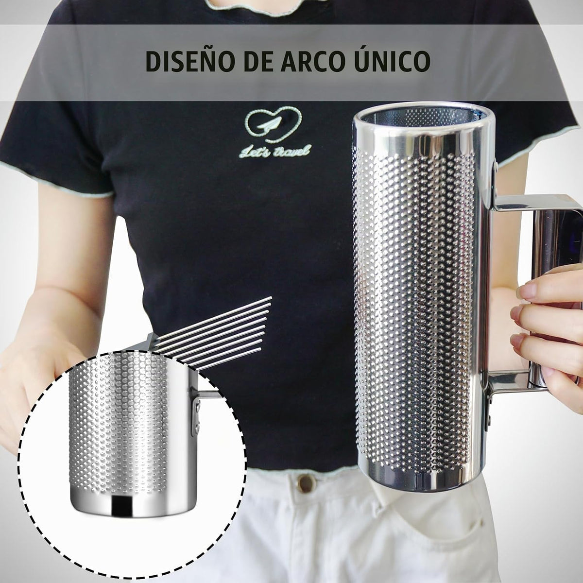 Soulmate Instrumento de Güiro de Acero Inoxidable Güiro de Metal Pr...