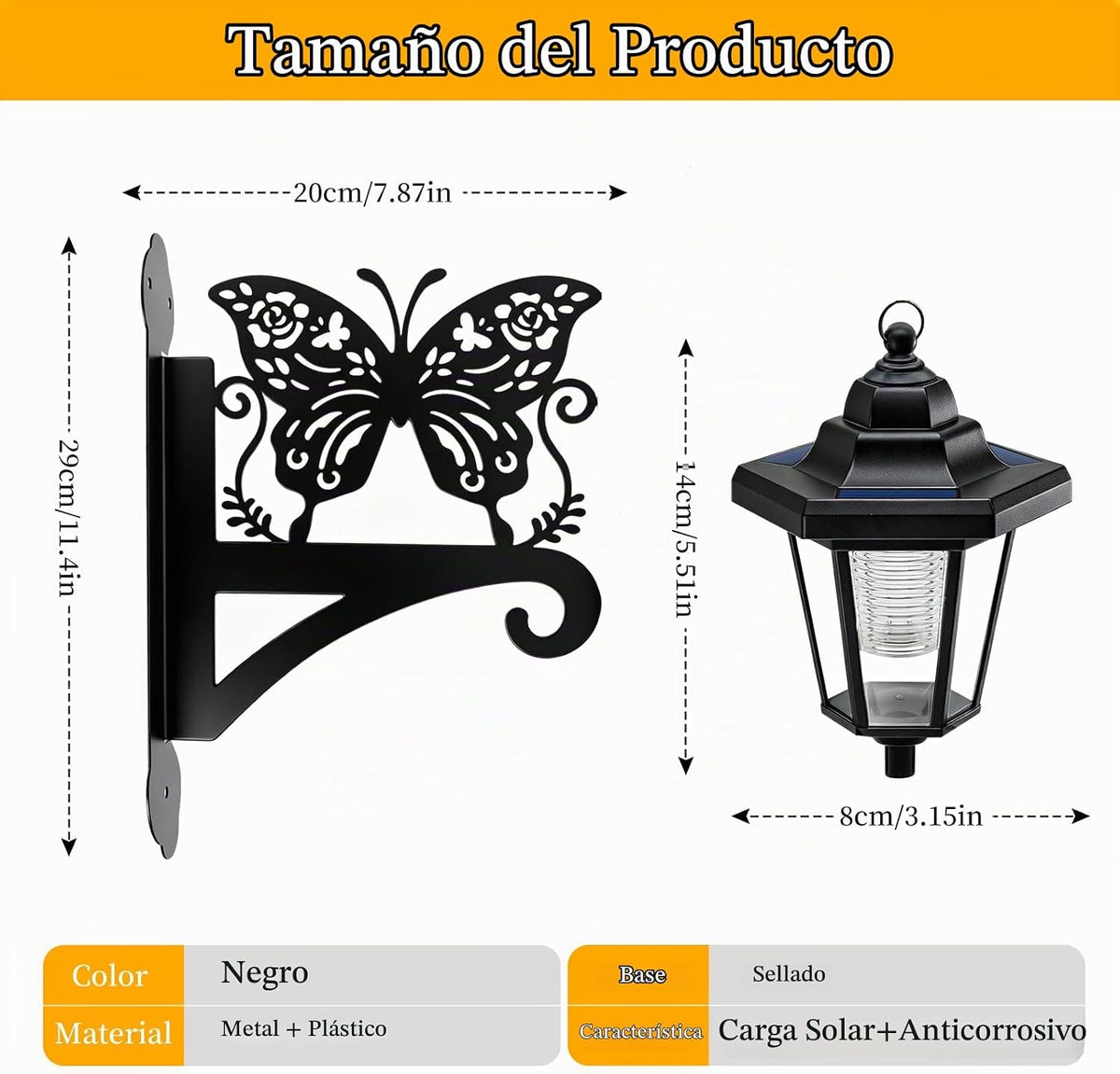 VOOKRY Faroles solares de pared para exteriores, impermeables, paqu...