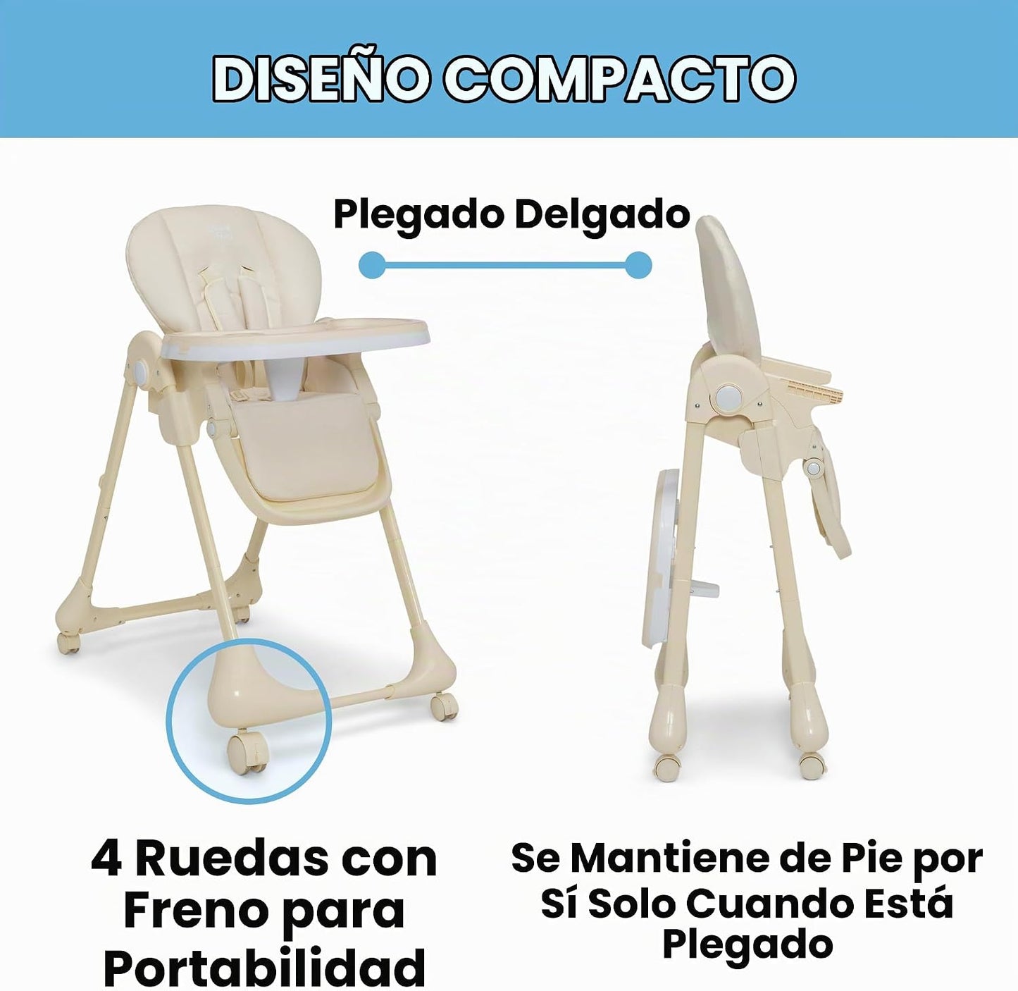 Little Folks by Delta Children - Silla alta SlimFold 2 en 1 para be...
