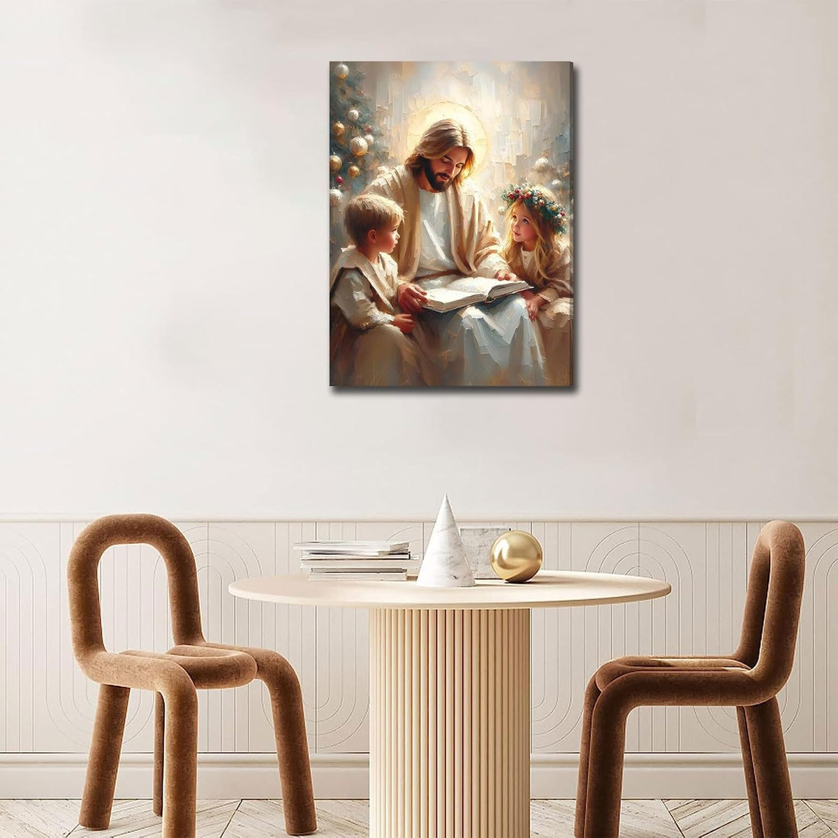 Lienzo de Jesús con niños, arte de pared de Jesús Jardín enseñando...