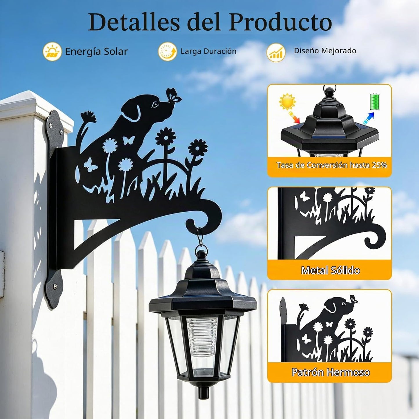 VOOKRY Faroles solares de pared para exteriores, impermeables, paqu...