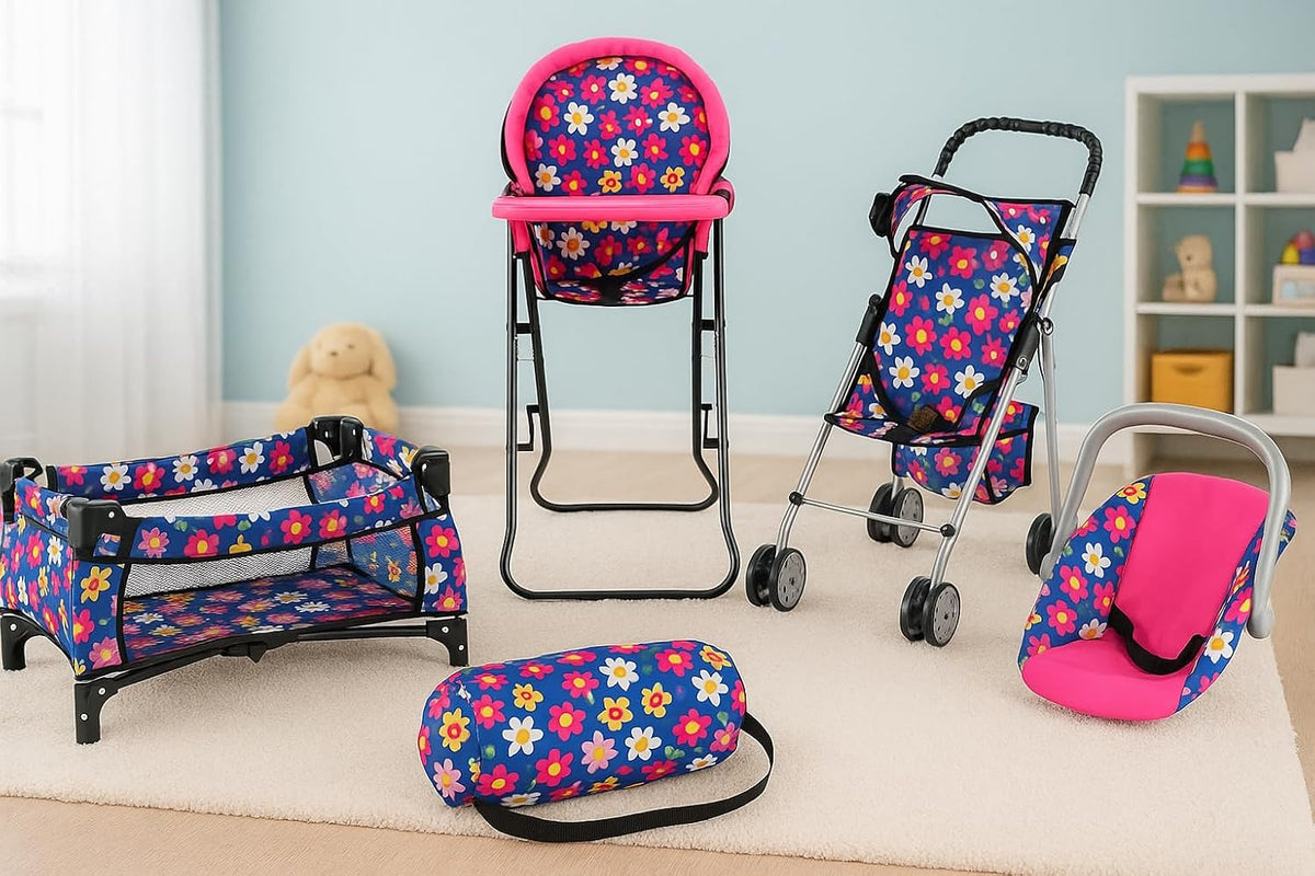 fash n kolor El juego de 4 piezas para muñeca de bebé, diseño de fl...