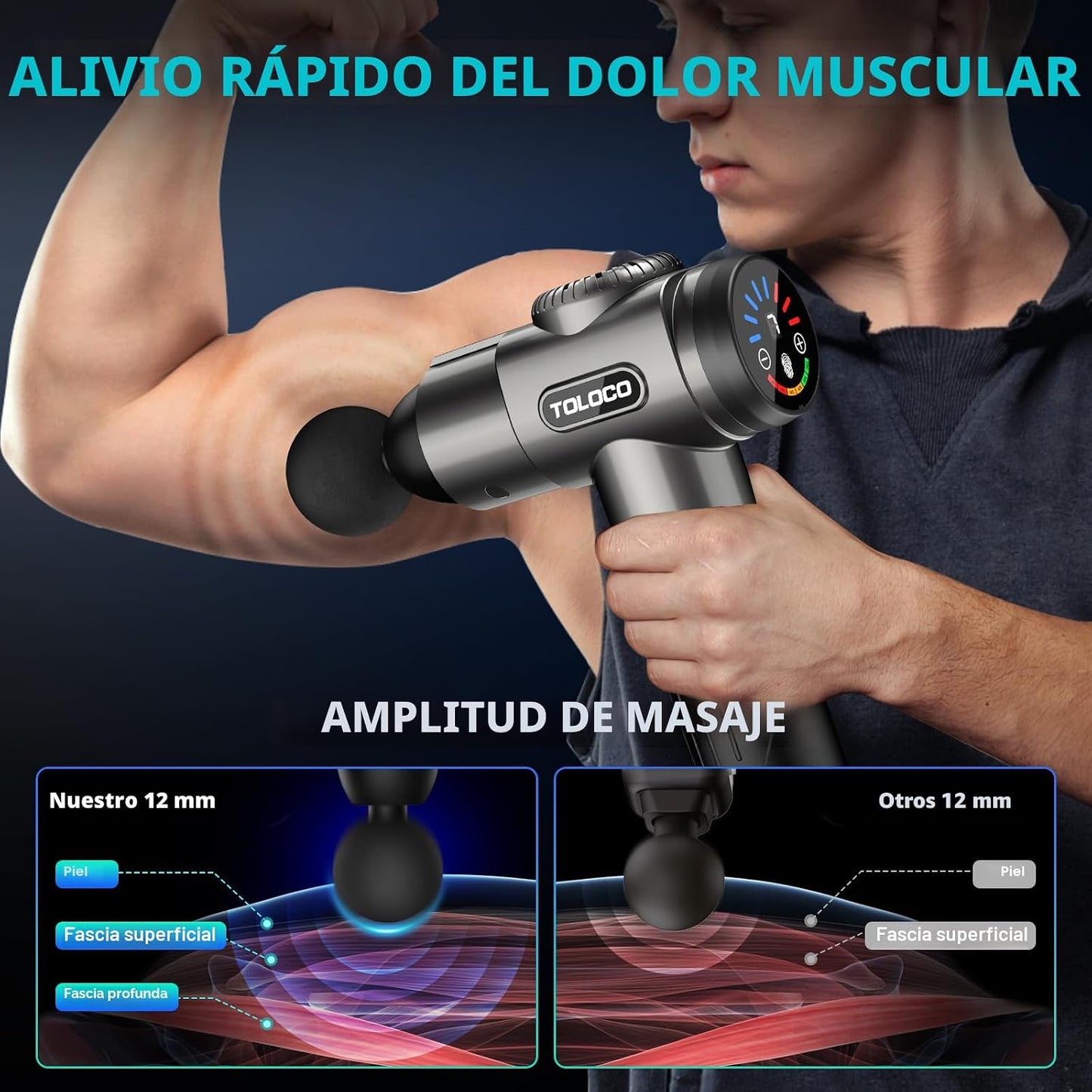 Pistola para masajes Toloco\u2013T11 Pro, de mano, para tejido musc...