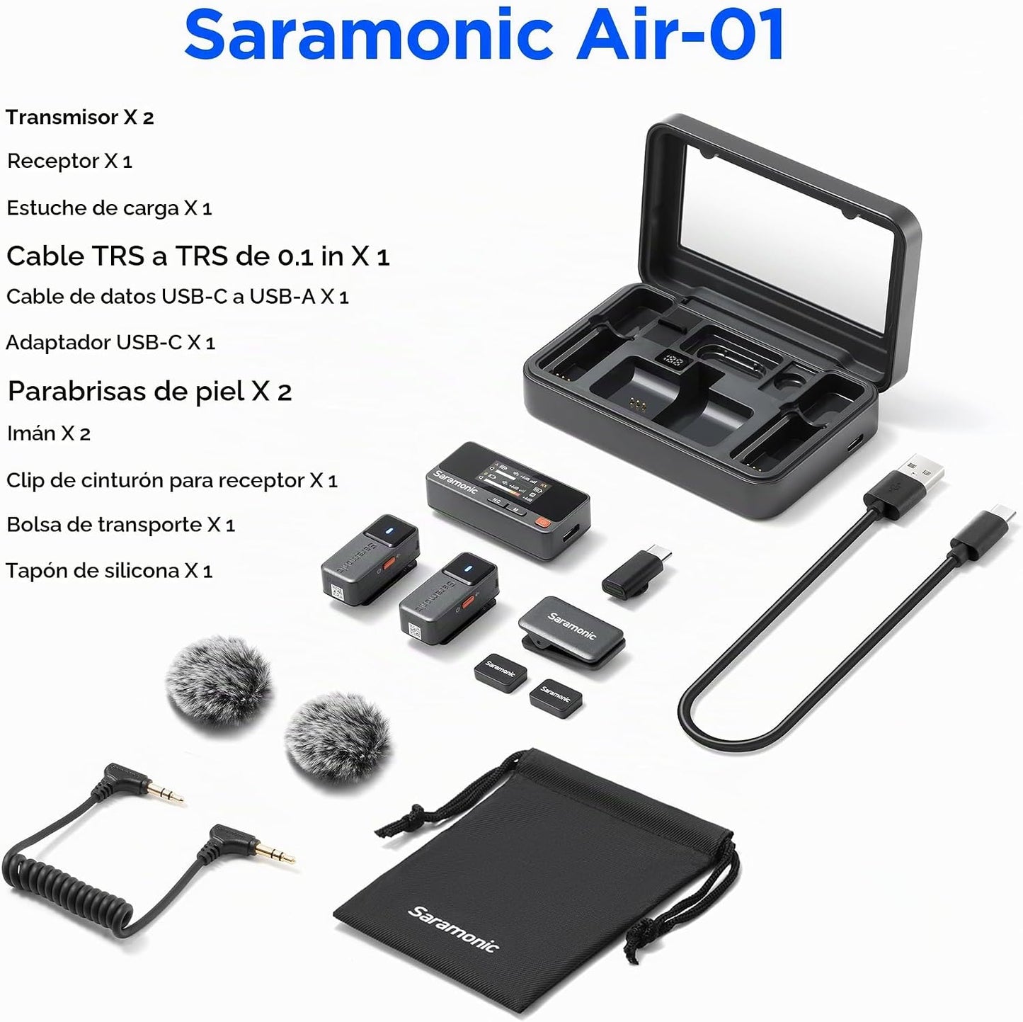Saramonic Micrófono inalámbrico de aire para iPhone\/cámara\/Androi...