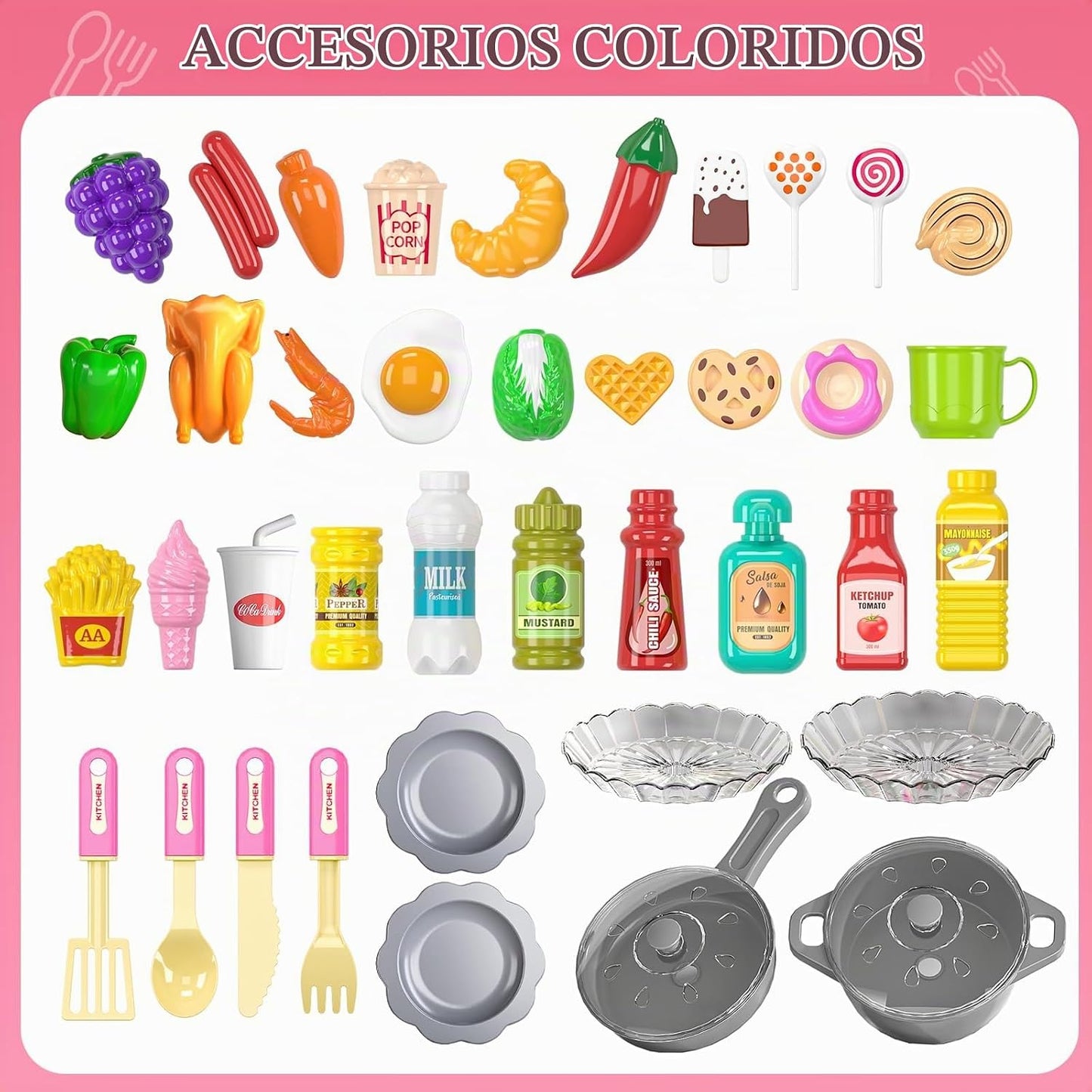 MSKOLER Juego de cocina para niñas, juguetes de cocina para niñas d...