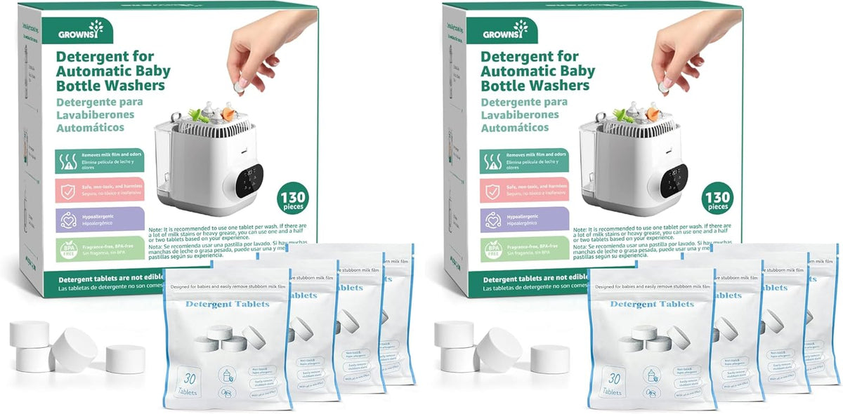 GROWNSY Tabletas de lavado oficiales de detergente, 130 unidades, c...
