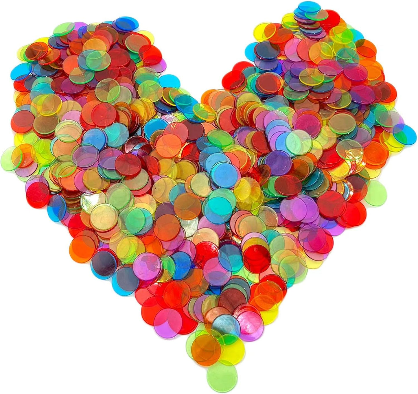 JUNWRROW 1000 Piezas Fichas de Conteo de Bingo Transparentes de 3\/...