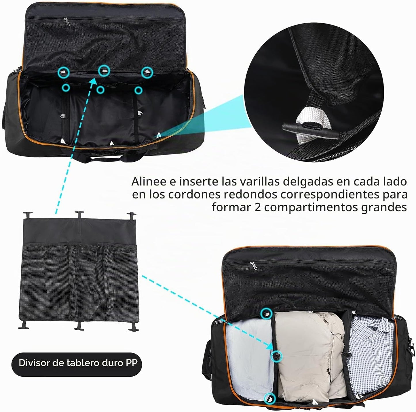 Vrtisa 110L Expandible a 140L Bolso de viaje plegable de 32" co...