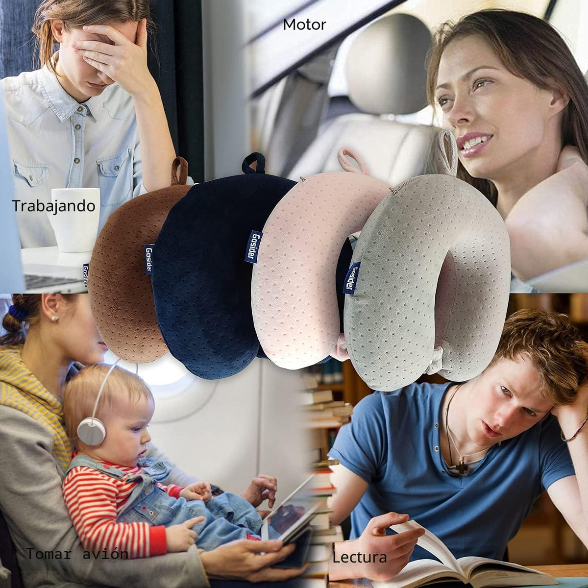 Almohadas Cervicales Gosider para Dormir y Viajar Rosa Almohada de...