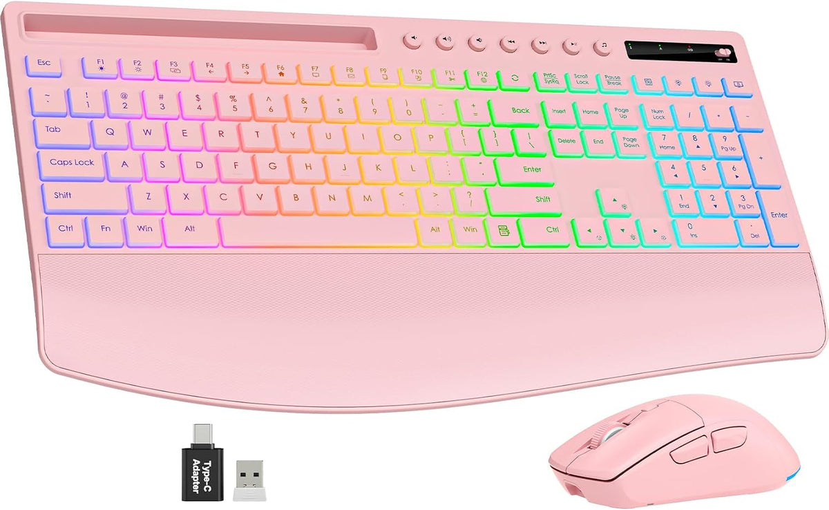 Trueque Combo de teclado y mouse inalámbricos, batería de 4000 mAh...
