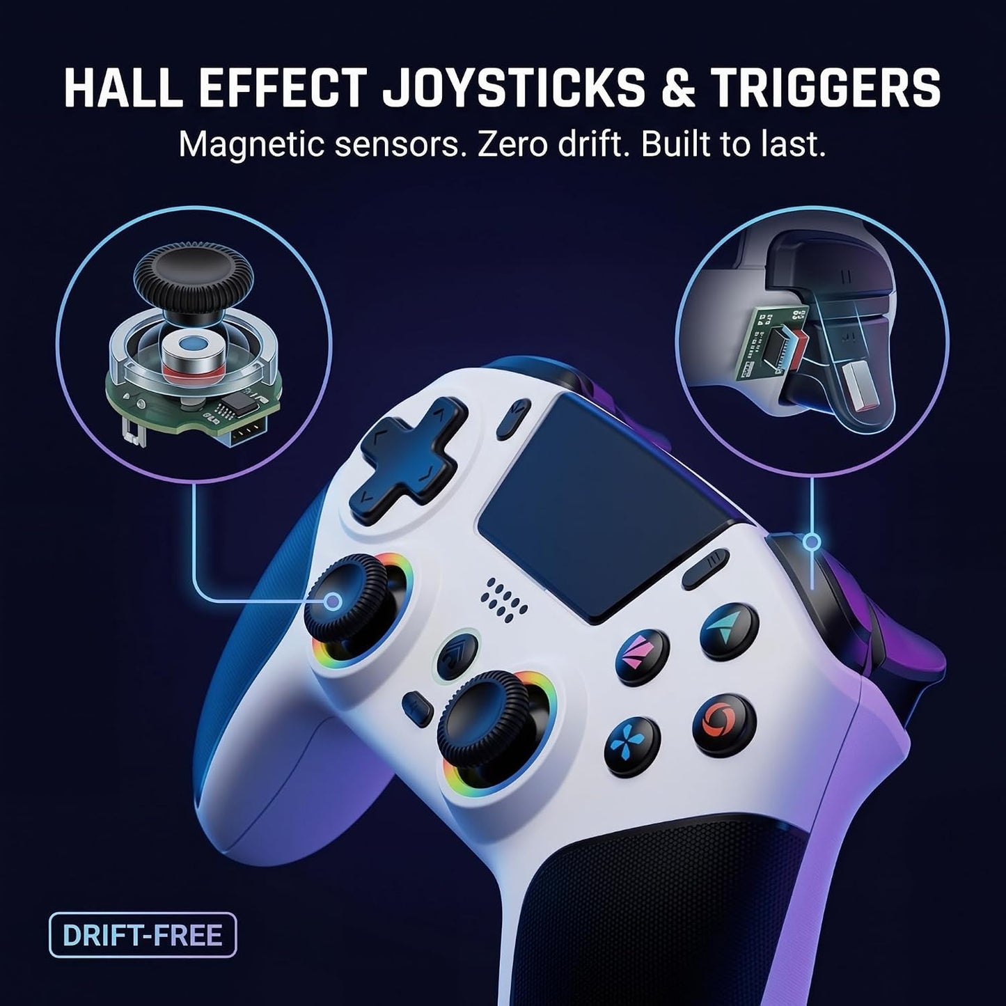ZORVX Mando Inalámbrico Gaming Compatible con PS5, PC, iOS y Androi...