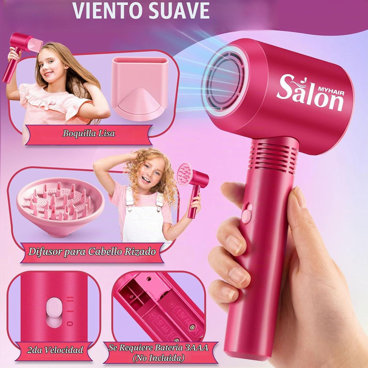 G.C Juguetes de peluquería para niñas, kit de peluquería para niños...