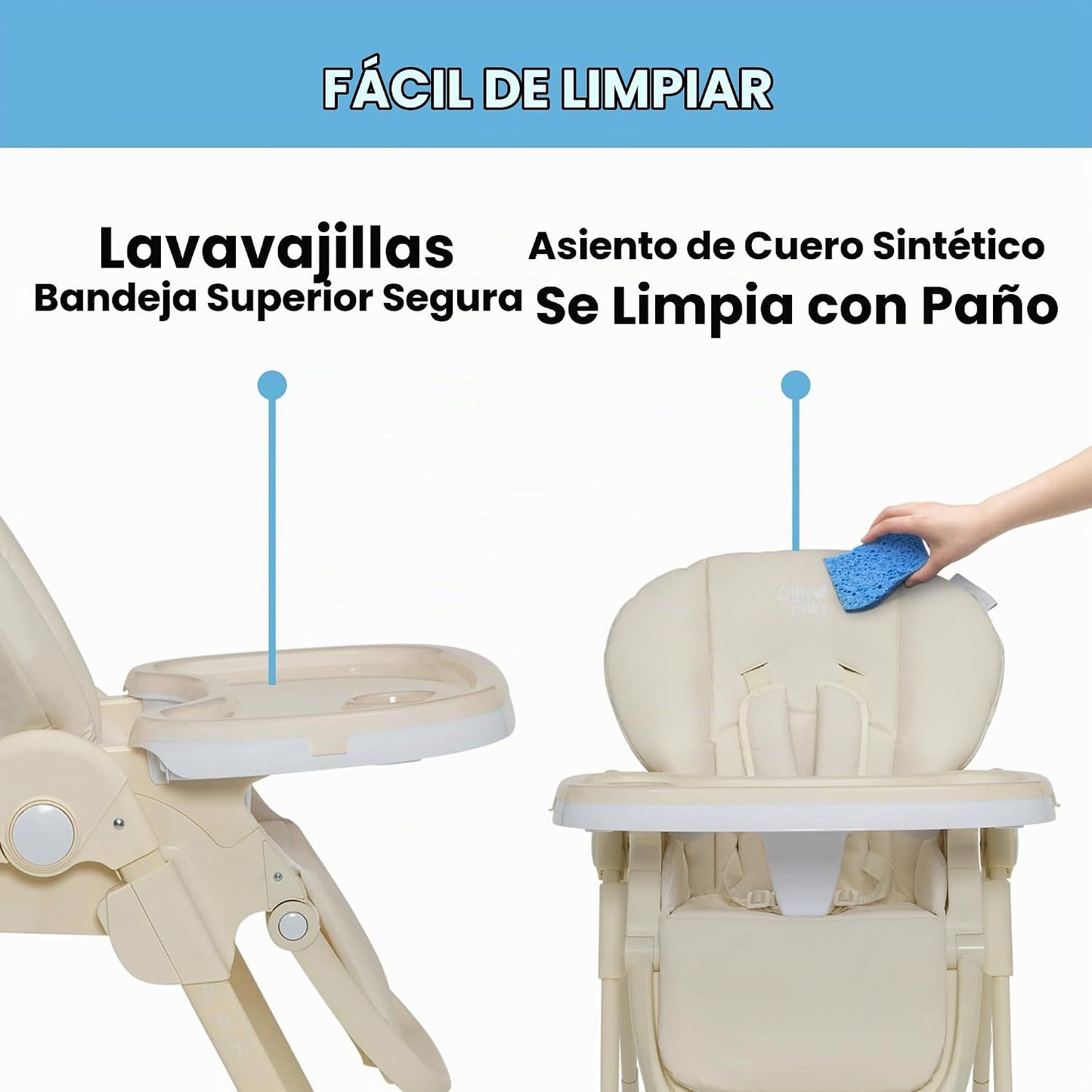 Little Folks by Delta Children - Silla alta SlimFold 2 en 1 para be...