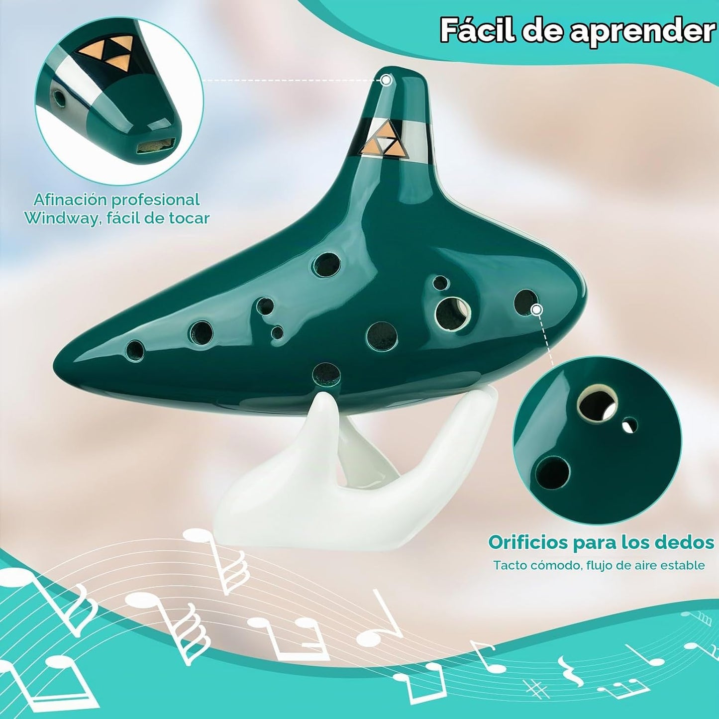 Ohuhu Zelda Ocarina Alto C de 12 hoyos con libro de canciones, rega...