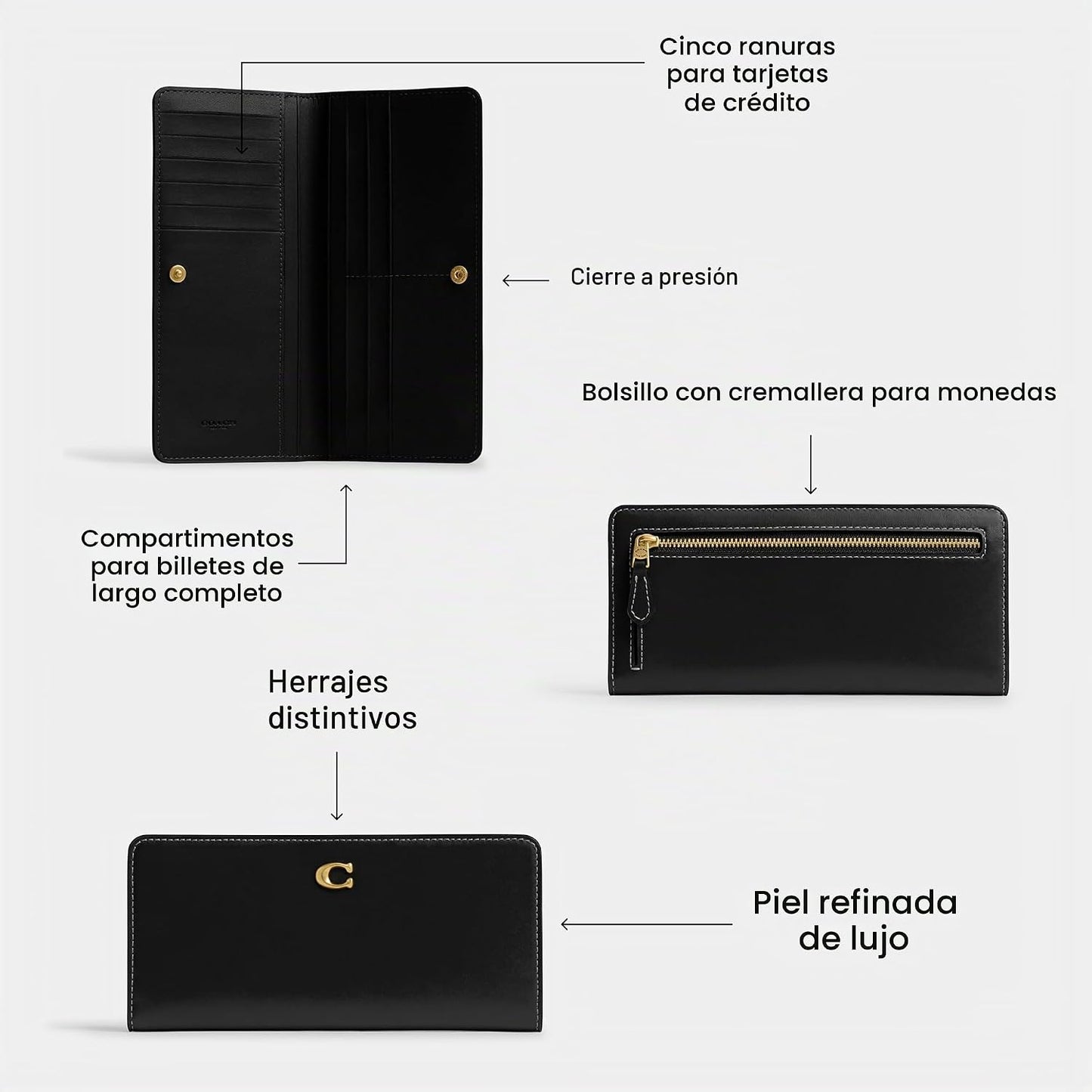 COACH Cartera delgada esencial