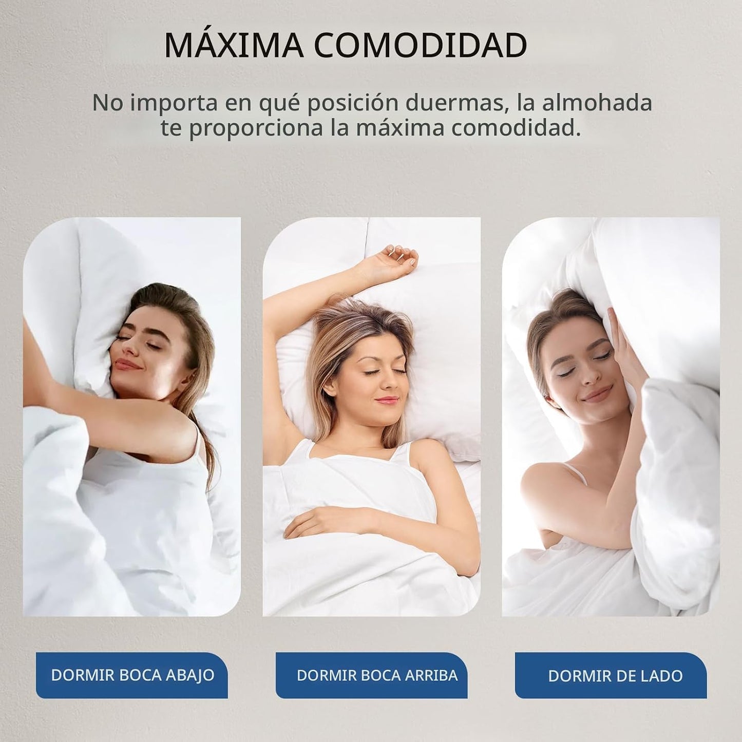 JOLLYVOGUE Juego de 6 almohadas tamaño Queen, lavables, de apoyo, c...