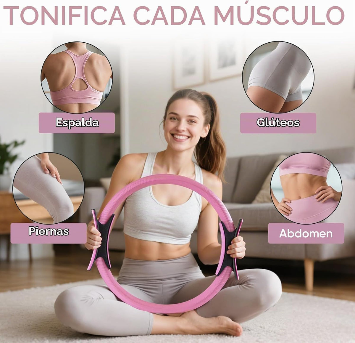 ElaraFit Home Juego de anillo y pelota de pilates para mujeres con...