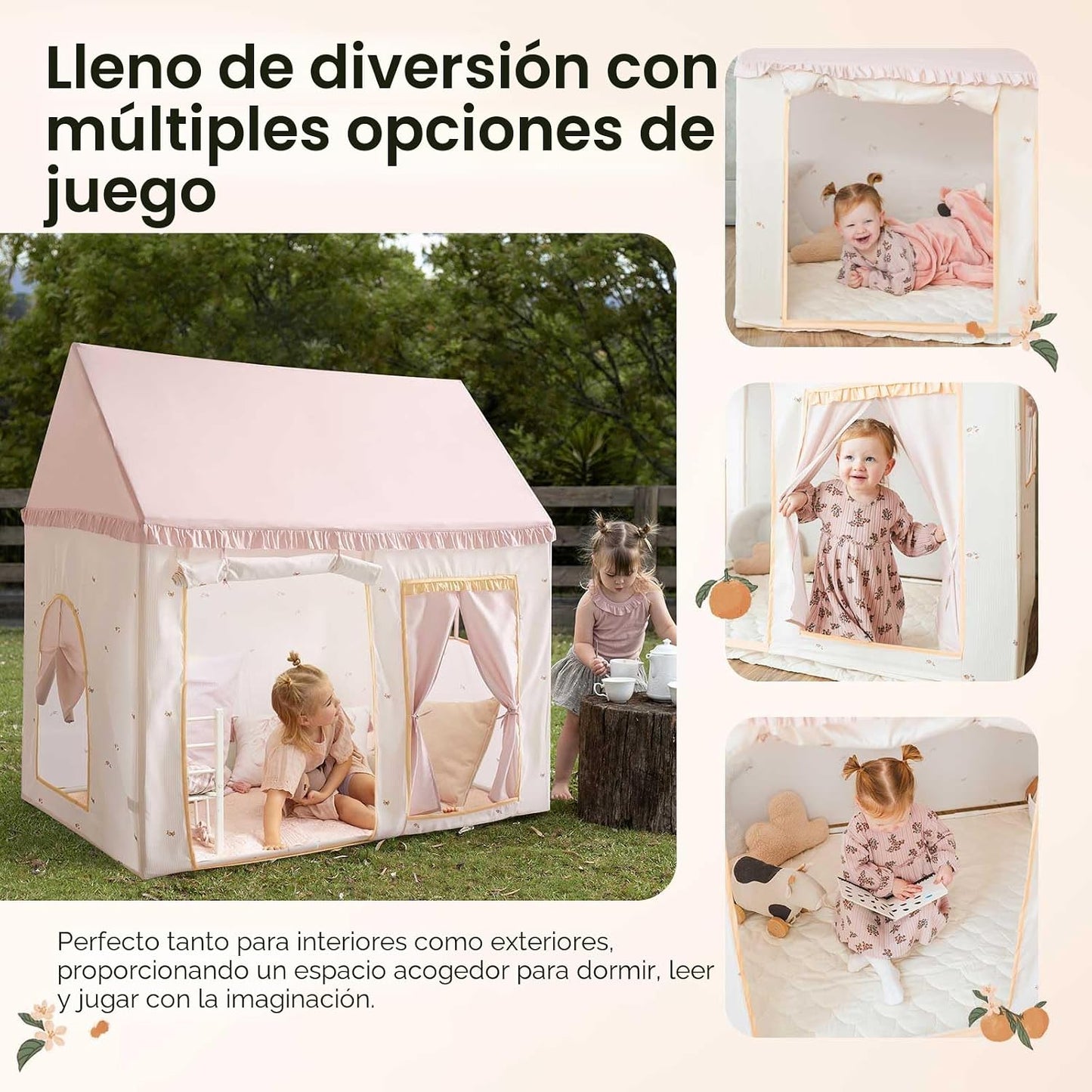 Tiny Land - Tienda de campaña para niños pequeños con alfombra, cas...