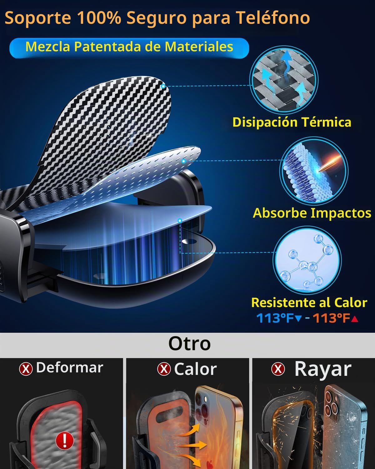 Qifutan Soporte de teléfono para salpicadero para tu automóvil, sop...