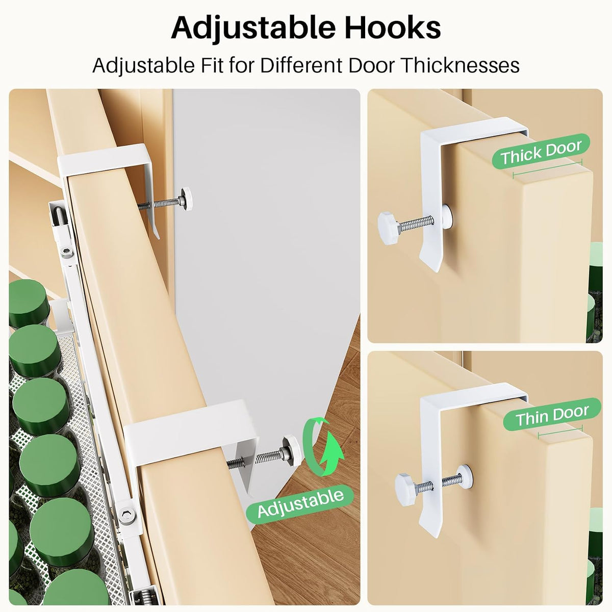 SAYZH Organizador de despensa de 8 niveles sobre la puerta, 17.2"W...