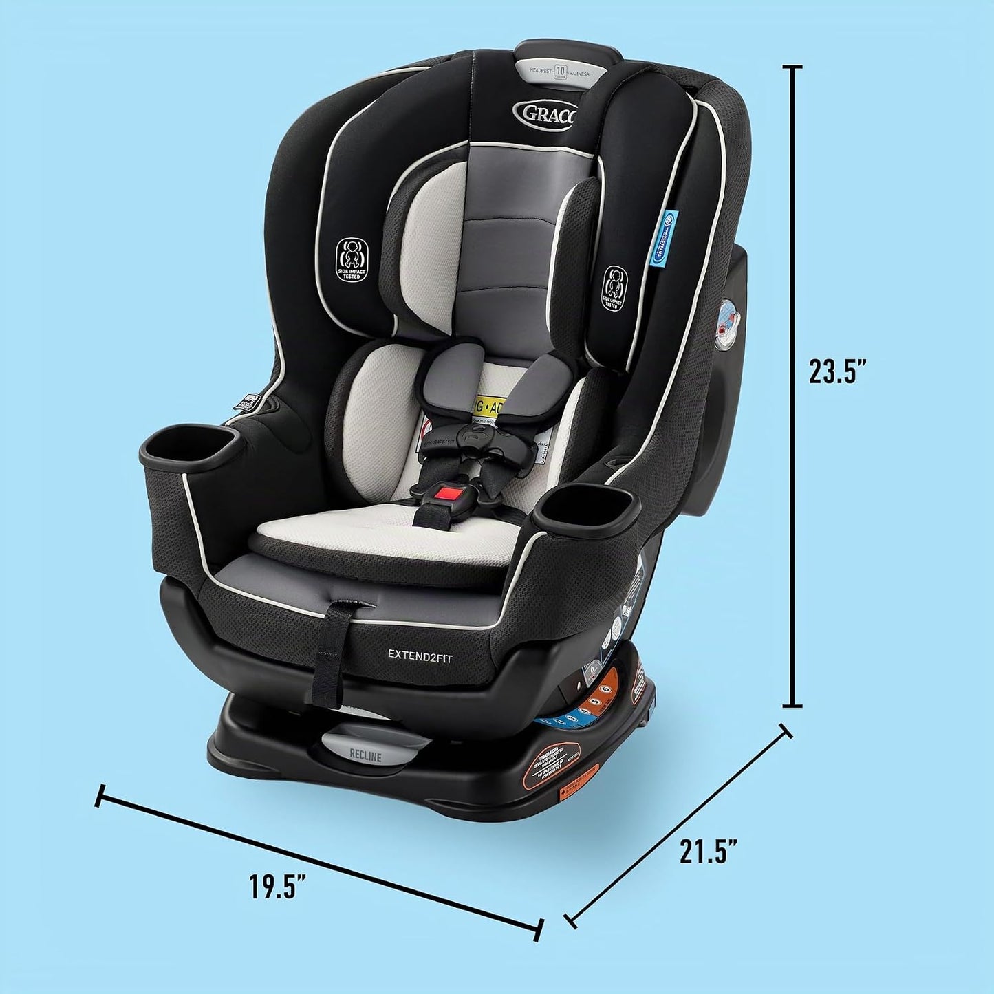 Asiento de coche convertible para bebé Graco Extend2Fit, orientació...