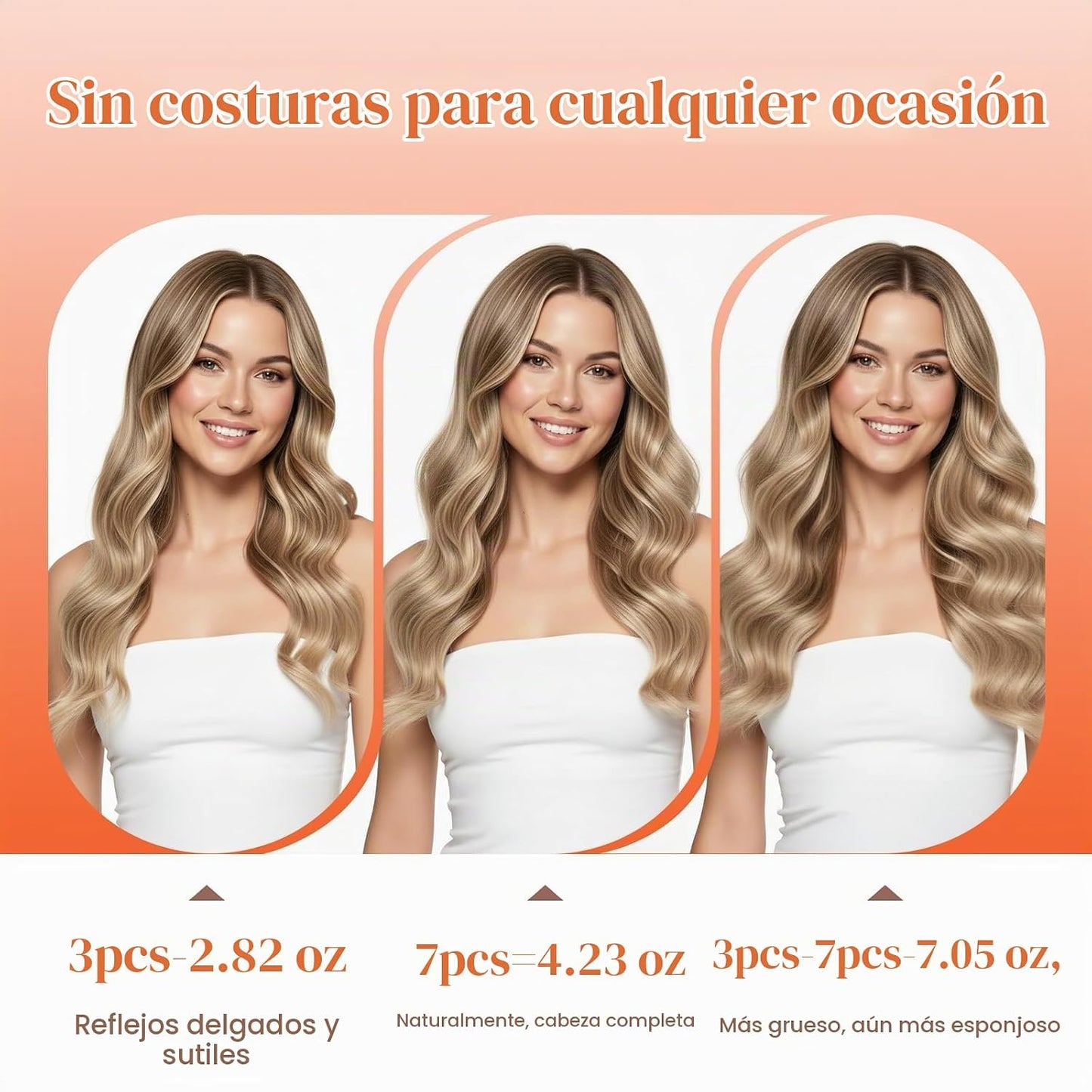 Sunny Hair - Extensiones de clip de cabello humano largo, color neg...