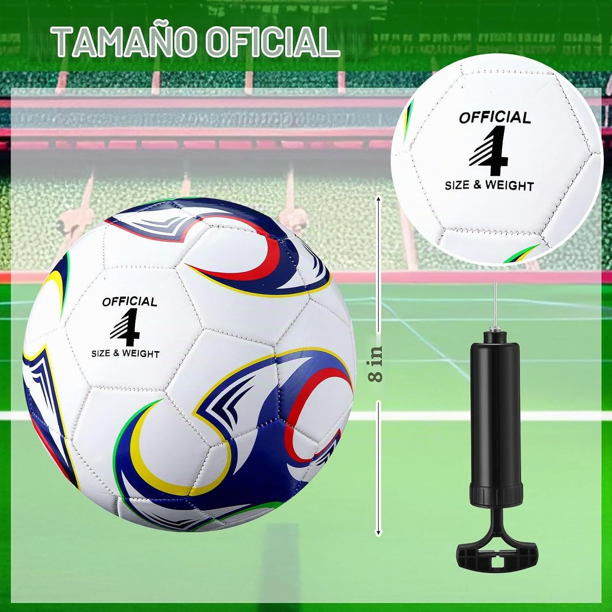 Lunmon 12 pelotas de fútbol a granel con 2 bombas, tamaño oficial,...