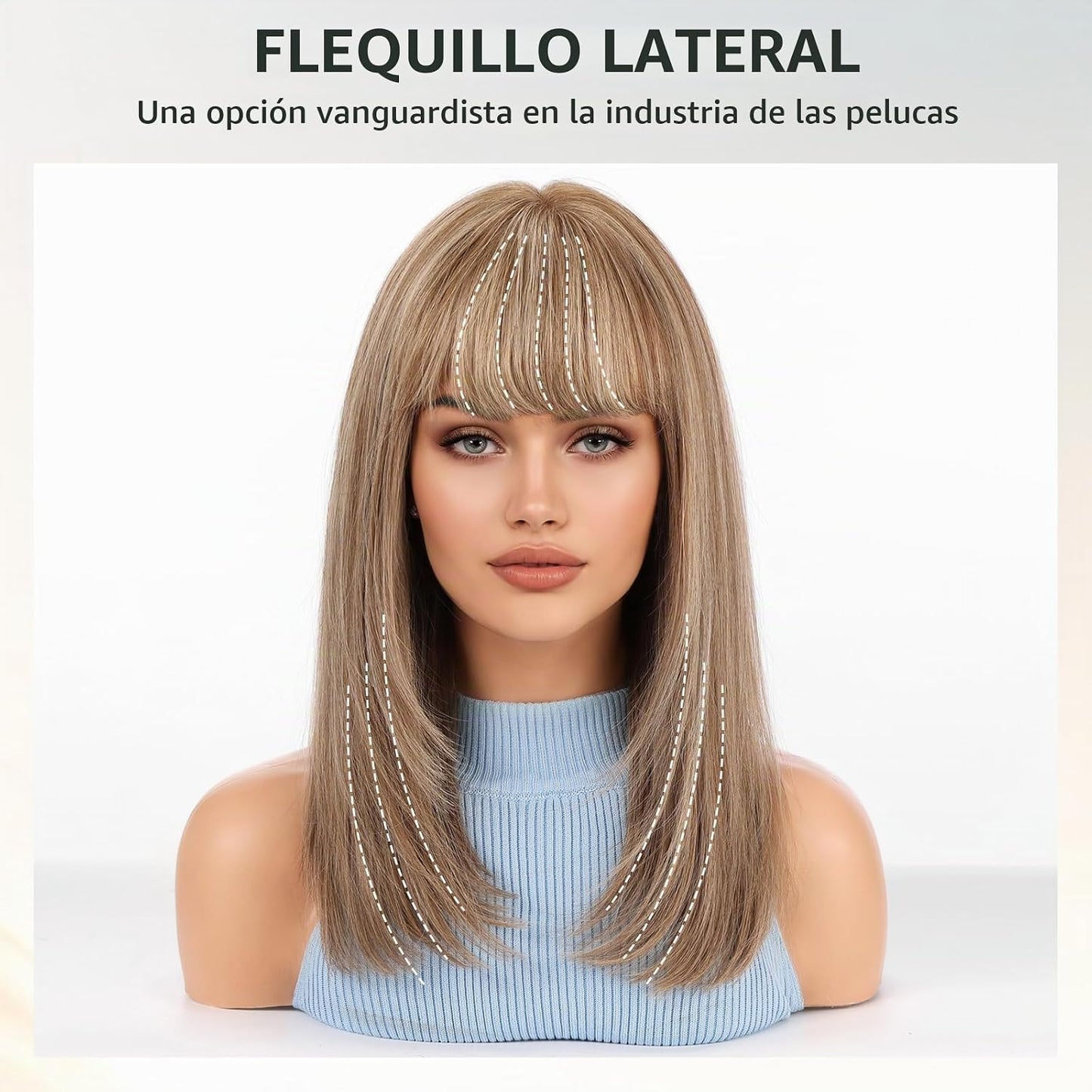 Wear but free KKU - Peluca de cabello humano de 16 pulgadas, peluca...