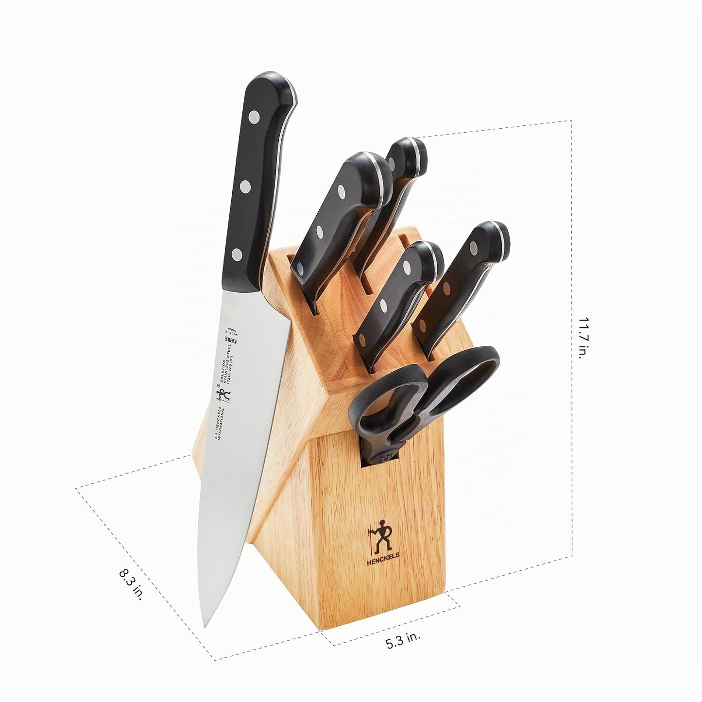 Henckels Solution - Juego de cuchillos de 7 piezas, afilado para ma...