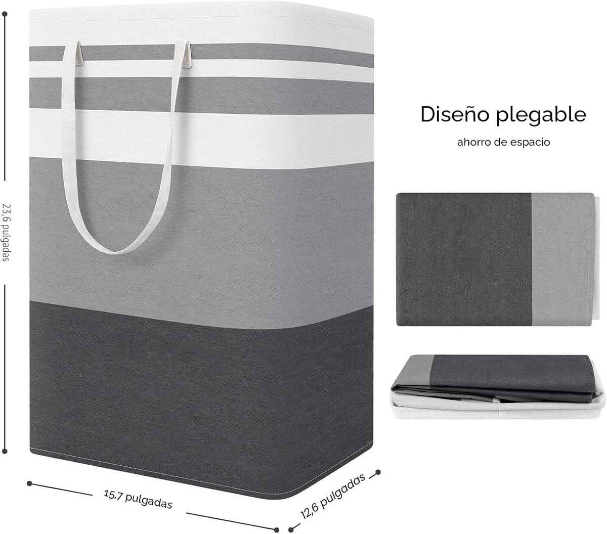 StorageRight - Canasta de lavandería grande plegable con asas de fá...