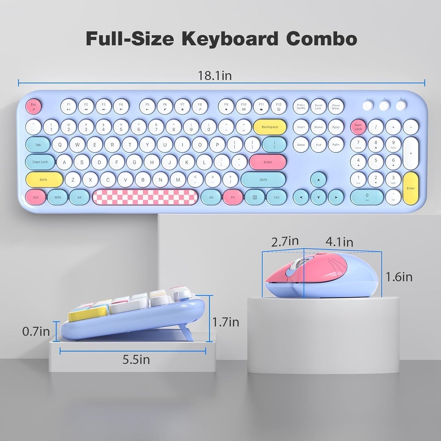 SaharaCase - Combo de teclado y mouse inalámbricos con clic silenci...