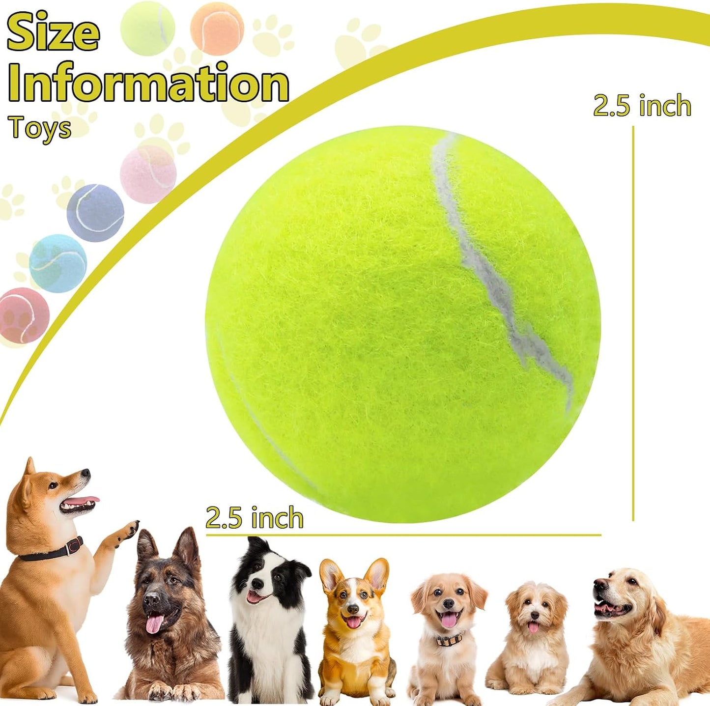 Swingers Pelotas de tenis chirriantes para perros, pelotas de tenis...