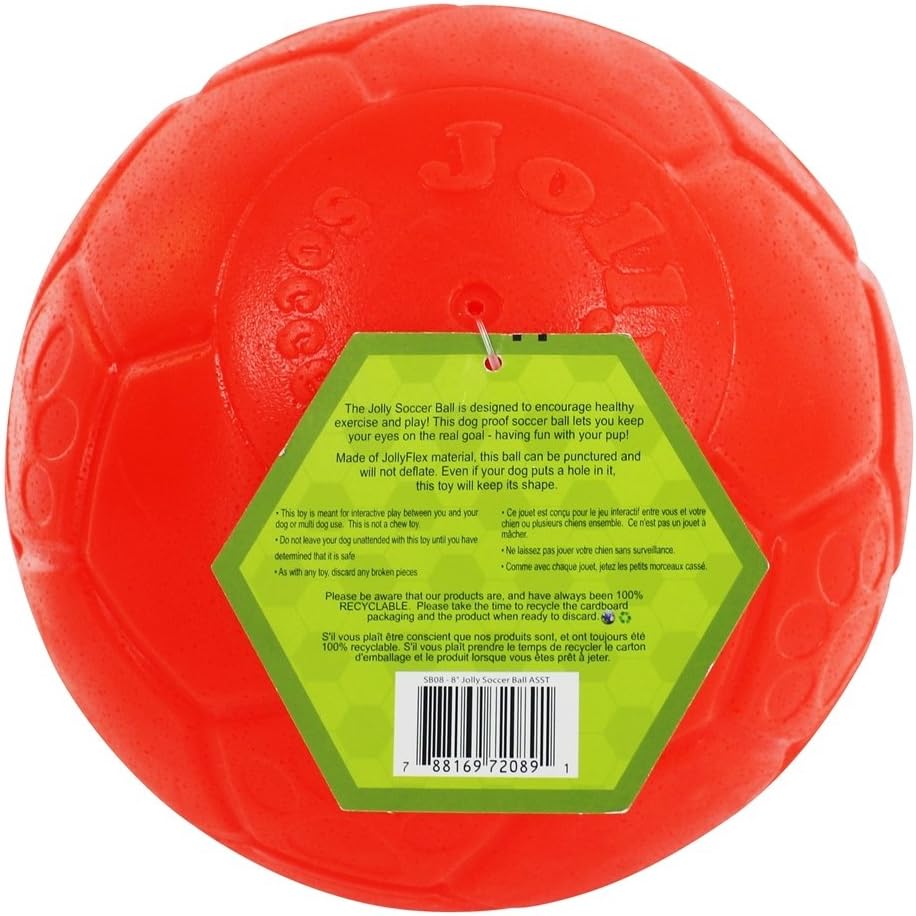 Juguete de Jolly Pets, pelota de fútbol para perros de 8 pulgadas,...