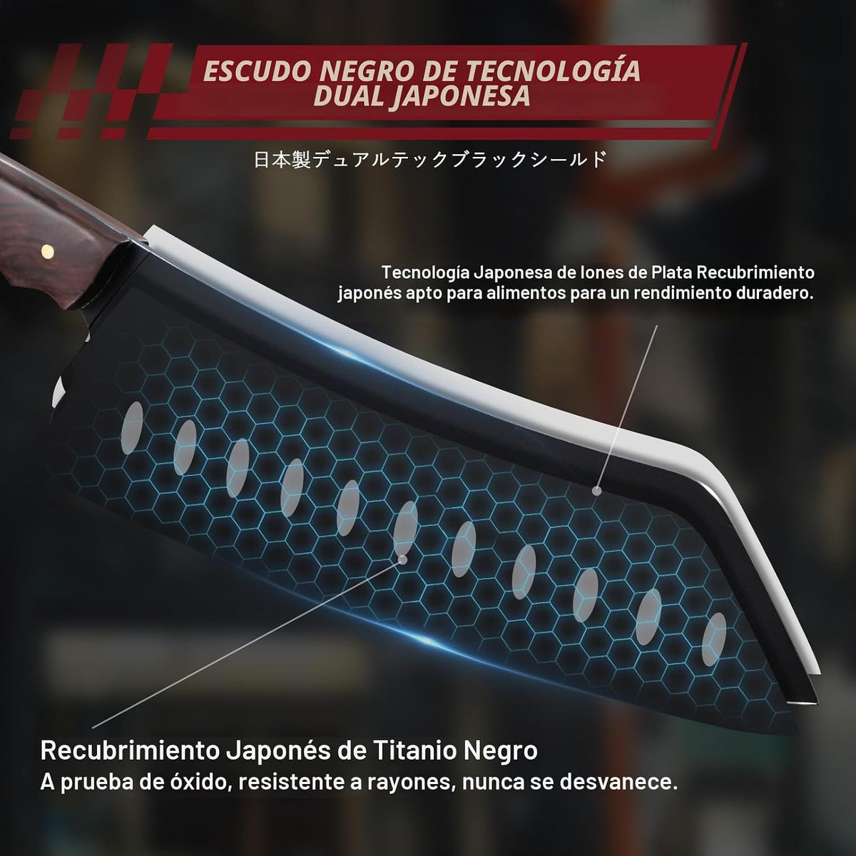 DRGSKL Santoku Cuchillo de chef japonés de 7 pulgadas para pescado...