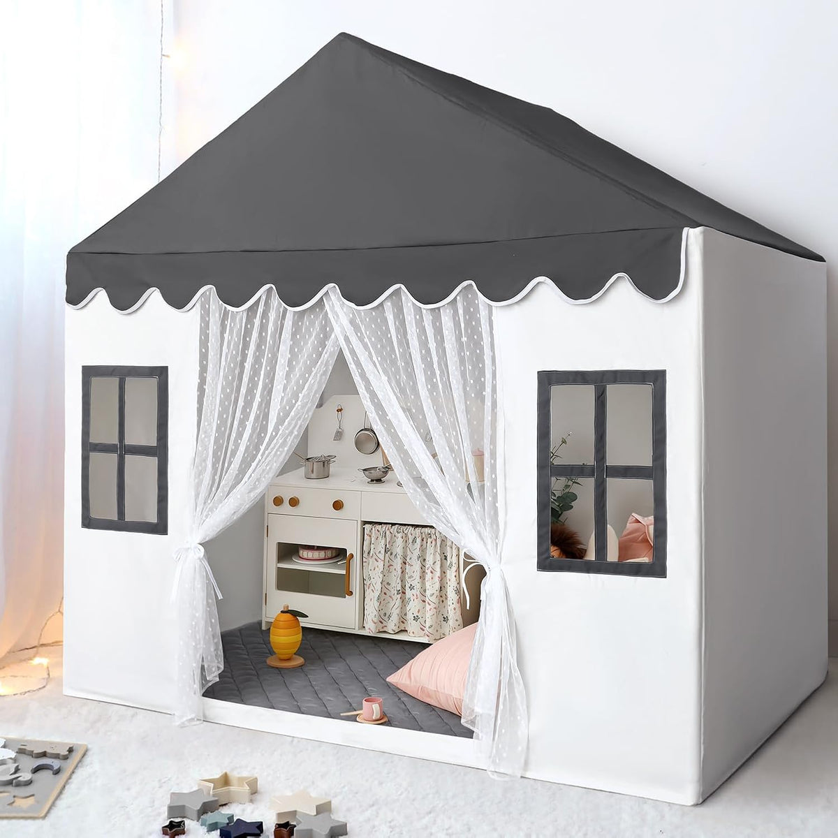 Tienda de campaña para niños con alfombrilla acolchada, tienda de c...