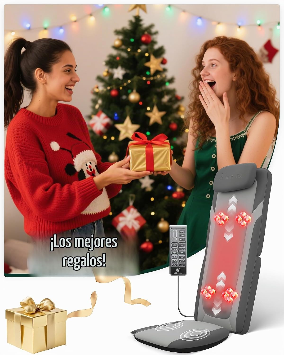Snailax Regalos para hombres y mujeres, masajeador de espalda para...