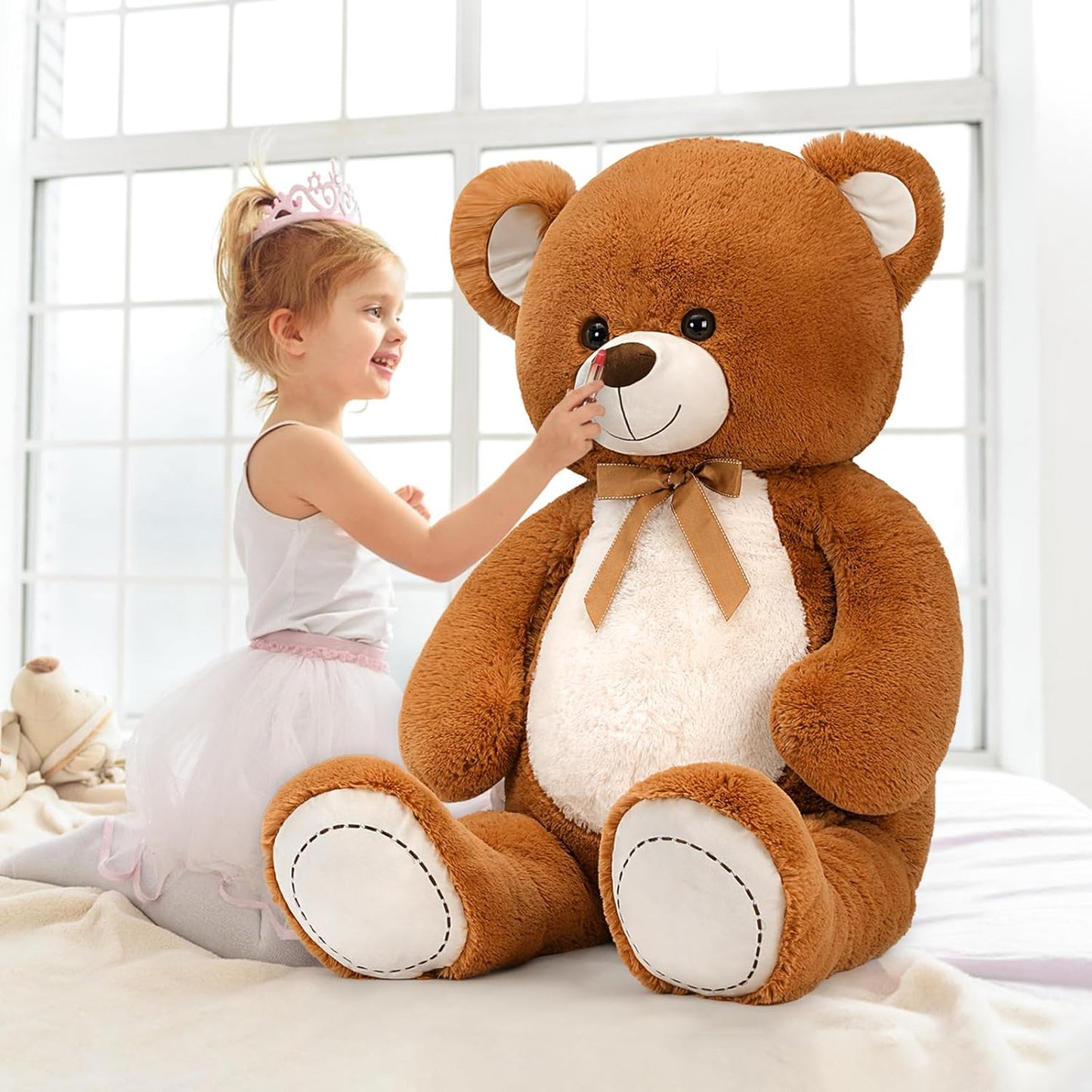 MorisMos Oso de peluche gigante de 4 pies, oso de peluche grande de...