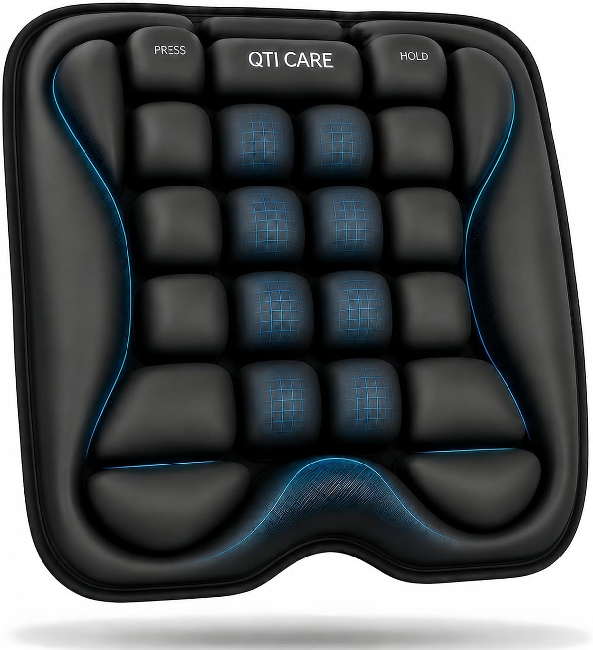 Qticare Cojín de asiento de avión, cojín de viaje con celda de aire...