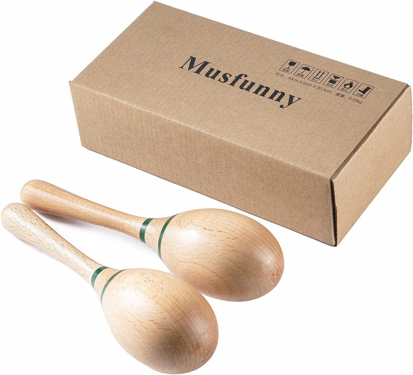 Musfunny Maracas Sonajeros de Percusión de Mano, Material de Madera...