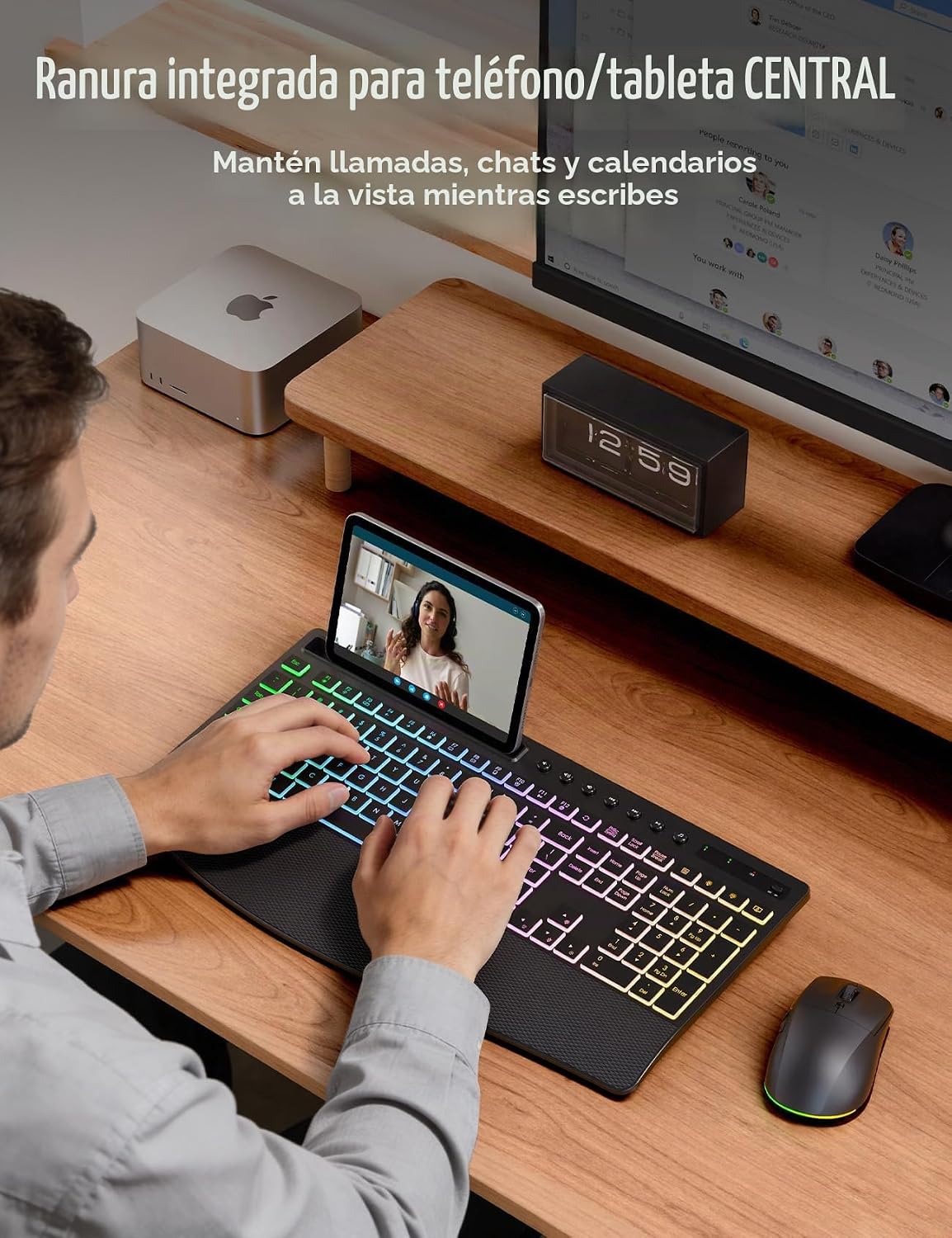 Trueque Combo de teclado y mouse inalámbricos, batería de 4000 mAh...
