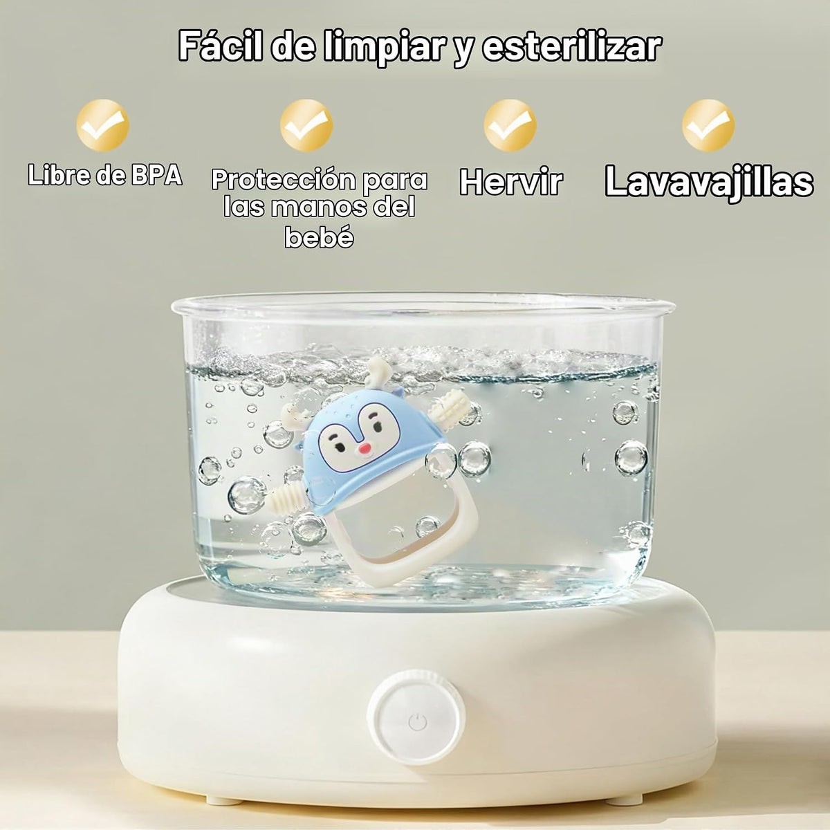 Smily Mia Juguetes de dentición para 0-6 meses, mordedores de silic...