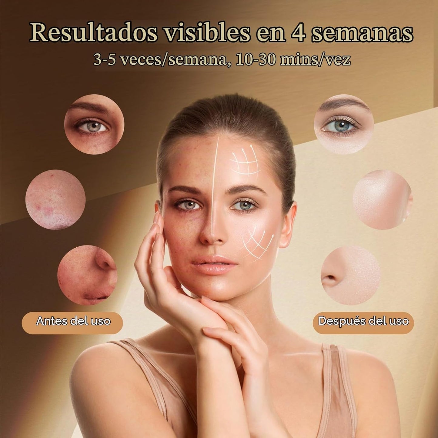 biuufish Terapia de luz roja para la cara, mascarilla de 8 colores...