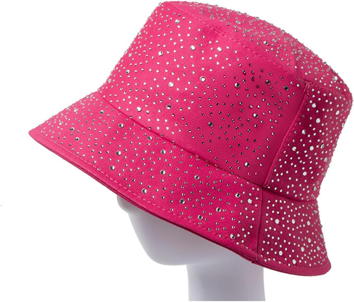 BOLLEY JOSS Sombrero de cubo brillante para mujer, sombrero de sol...
