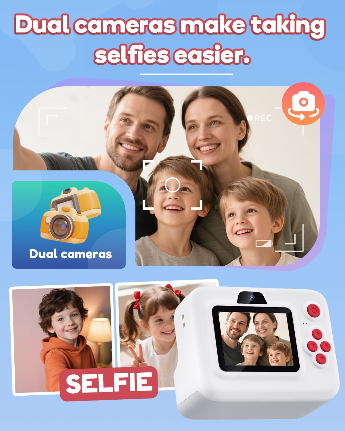 Dylanto Cámara de impresión instantánea para niños, cámaras instant...