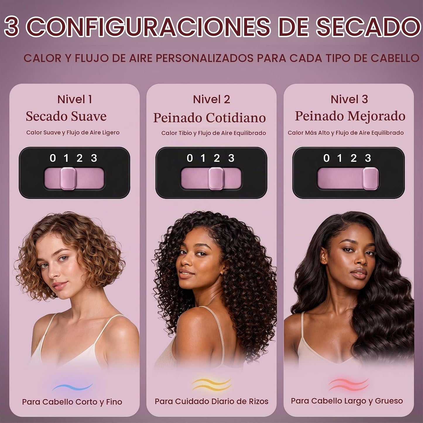 WUFAYHD - Secador de pelo difusor para cabello rizado, secador de p...