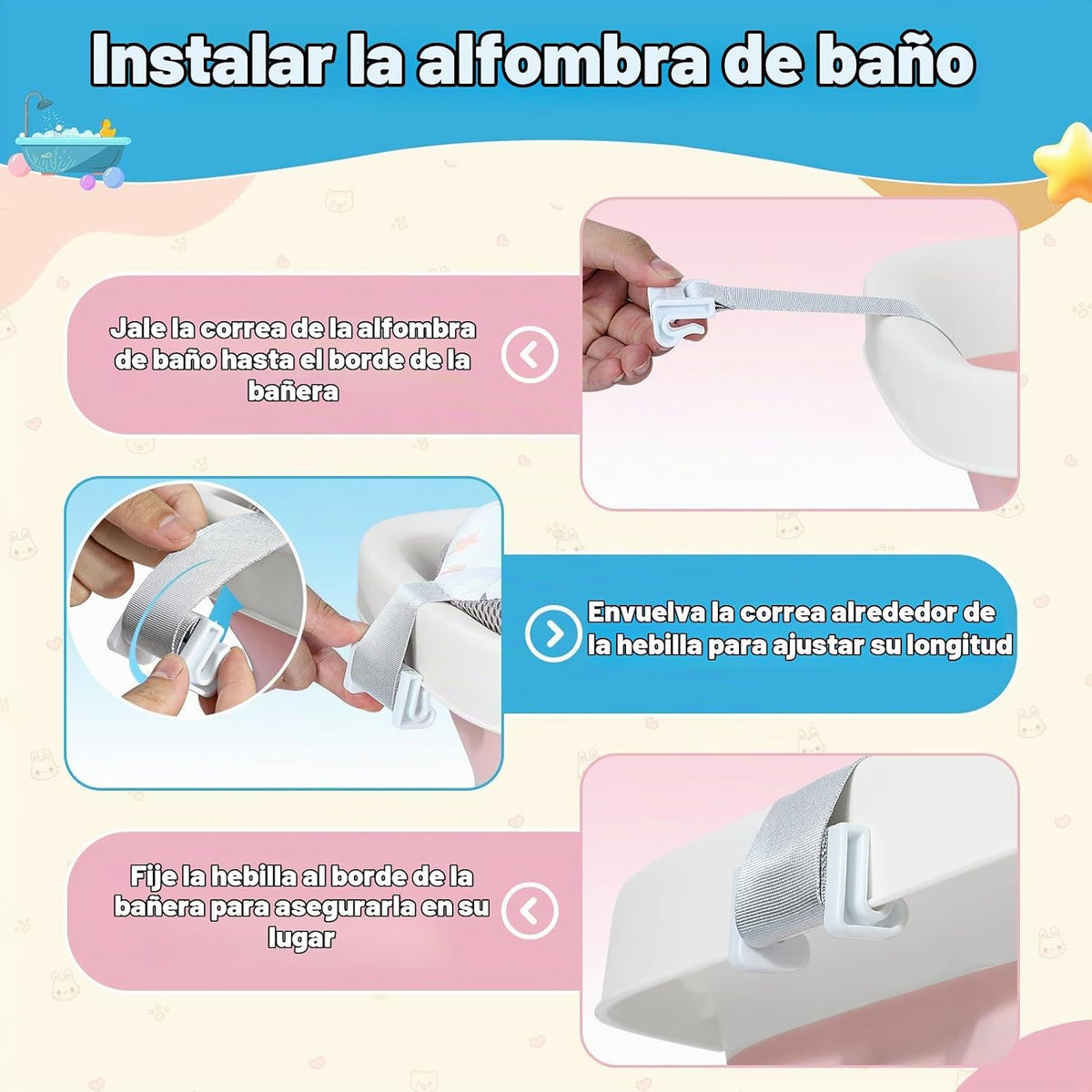 Orzbow - Bañera plegable para bebé con cojín y termómetro, tamaño g...