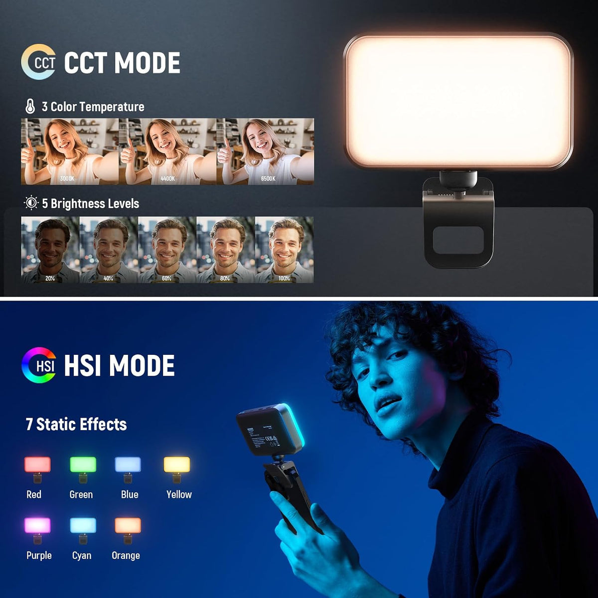 NEEWER Versión de Nivel de Entrada Luz LED RGB Selfie, 91 LEDs Luz...