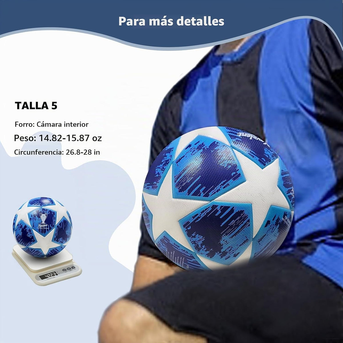 XAVOLENT Balón de fútbol profesional Tamaño 5,4 | Pelota de entrena...